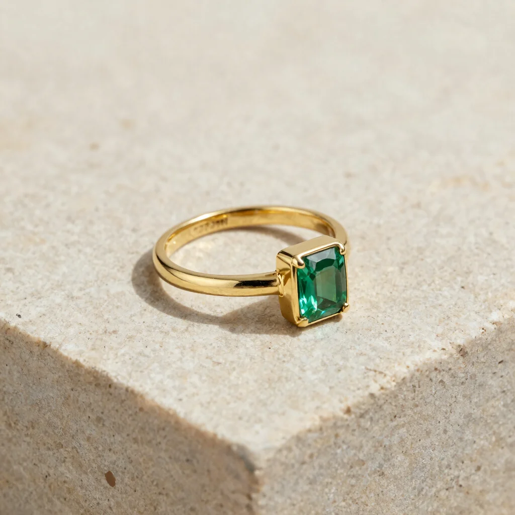 Emerald Bezel Ring