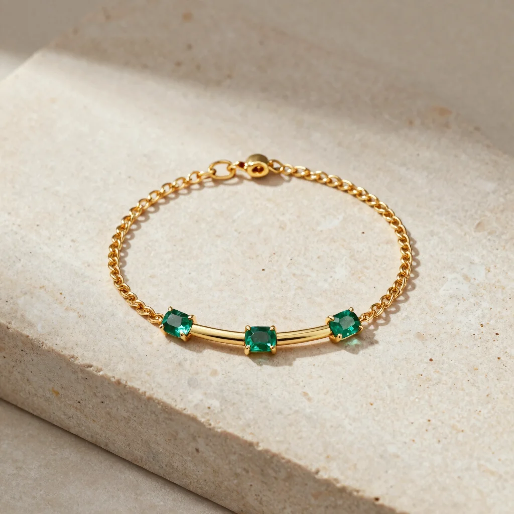 Emerald Bar Bracelet